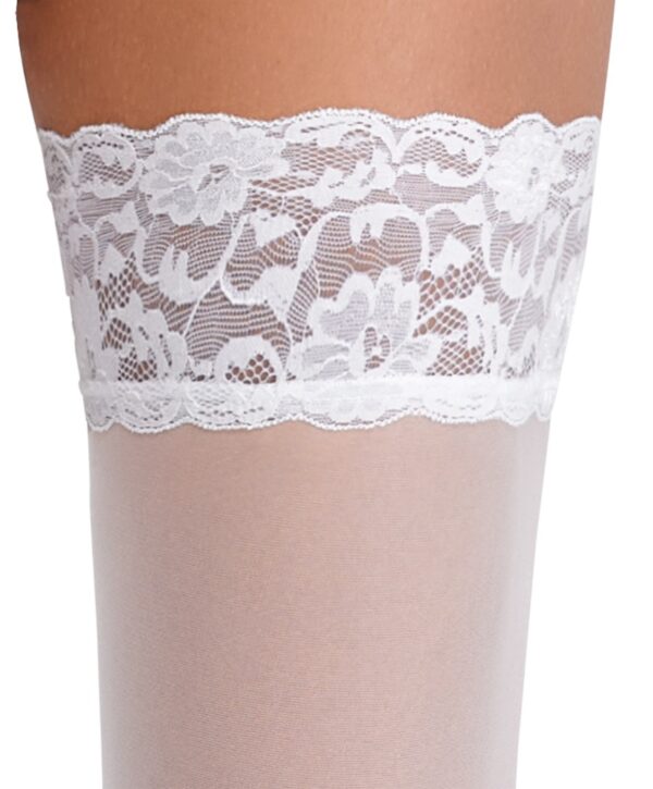 Ciorapi Autoadezivi Albi Cottelli LEGWARE cu Dantelă 9 cm – 20 DEN - imagine 7
