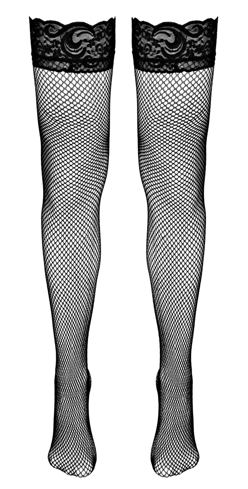 Cottelli LEGWEAR Ciorapi Plasă Hold-Up cu Dantelă și Bandă Antialunecare - imagine 7
