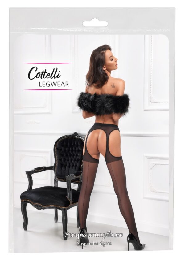 Cottelli Legwear Ciorapi pentru Portjartier Negri 20 Den cu Dantelă