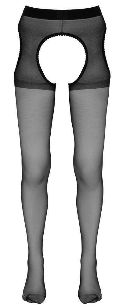 Cottelli LEGWEAR Dresuri Portjartier Negre cu Decupaje 20 DEN - imagine 6