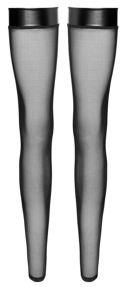 Noir Thigh-highs Ciorapi Înalți cu Powerwetlook și Strasuri - imagine 5