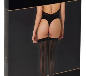 Noir Thigh-highs Ciorapi Înalți cu Powerwetlook și Strasuri