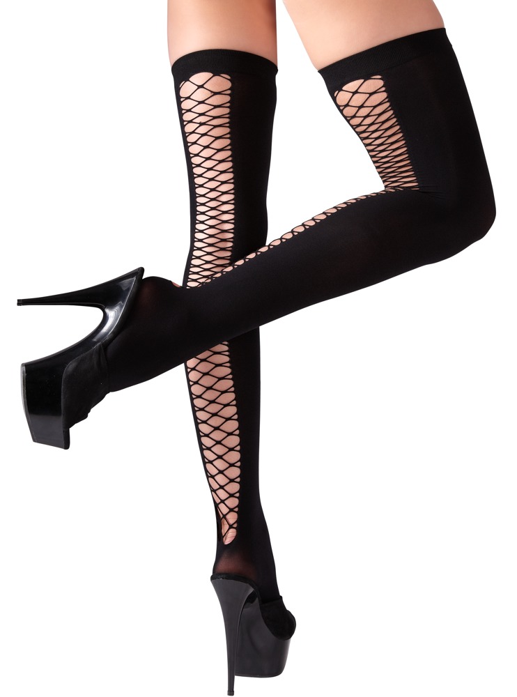 Cottelli LEGWEAR Ciorapi Până la Coapse cu Plasă și Bandă Antialunecare - imagine 2
