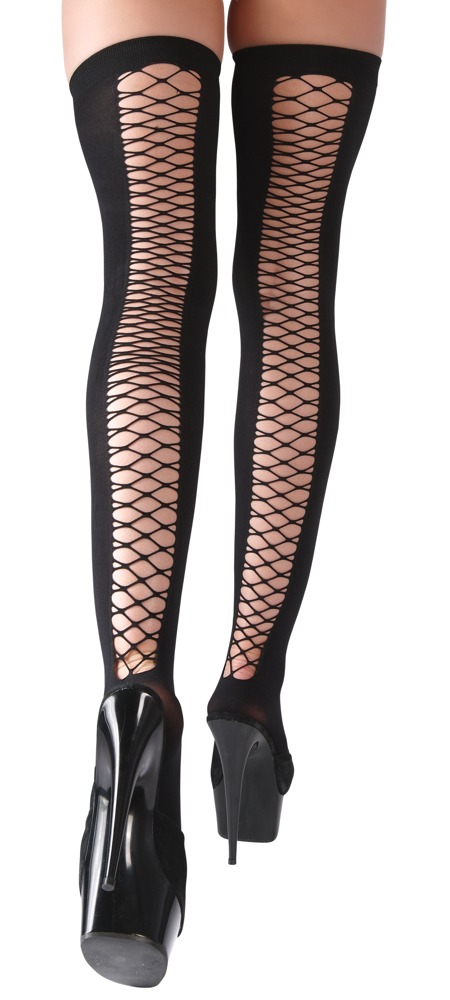 Cottelli LEGWEAR Ciorapi Până la Coapse cu Plasă și Bandă Antialunecare - imagine 3