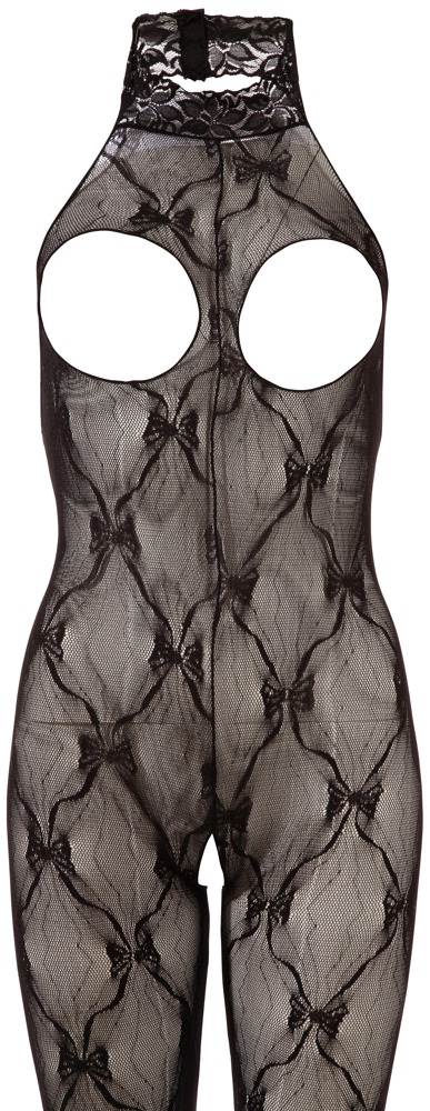 Catsuit Negru cu Bust Deschis din Dantelă și Decupaj Intim - imagine 5