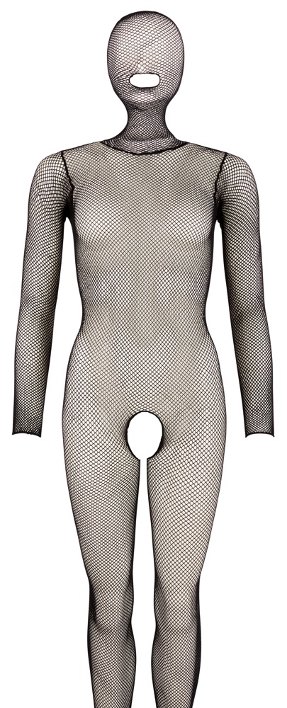 Catsuit cu Mască Negru din Plasă cu Zonă Intimă Deschisă S-L - imagine 6