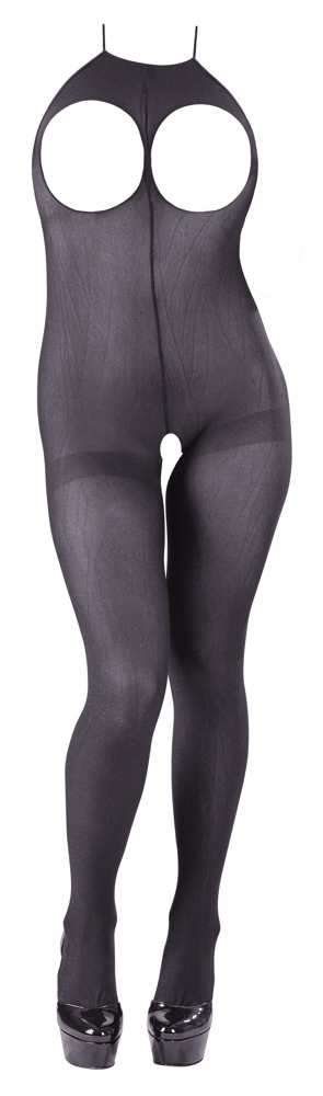 Catsuit cu Cupe Deschise Negru Transparent S-L - imagine 7