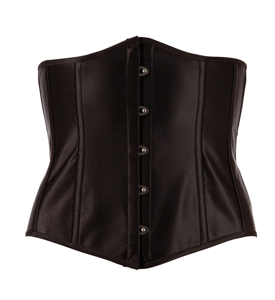 Corset cu Cupe Deschise Negru cu Șnur și Balene Modelatoare - imagine 6