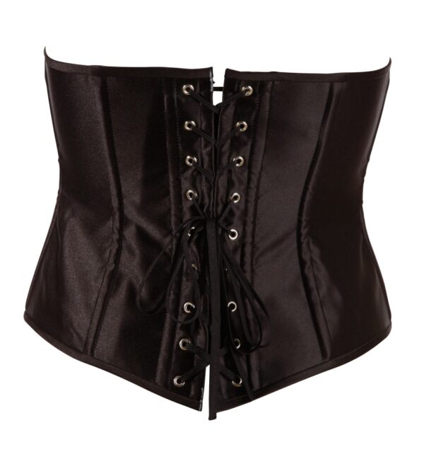 Corset cu Cupe Deschise Negru cu Șnur și Balene Modelatoare - imagine 7