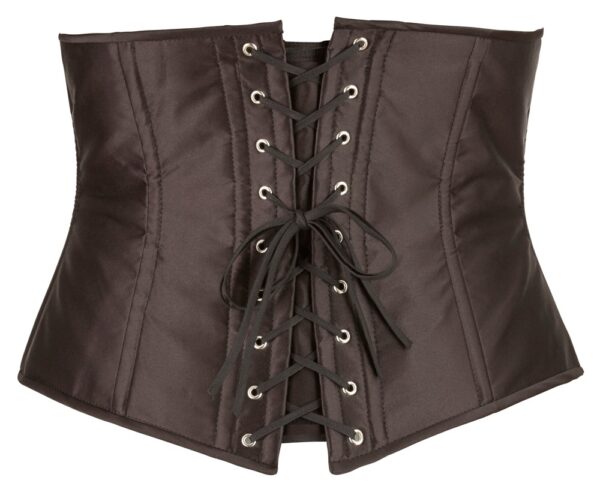 Corset Underbust Negru cu Cupe Deschise, Închidere cu Copci și Șnur - imagine 8