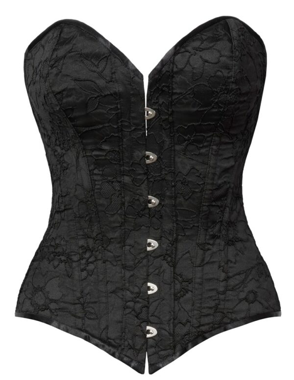 Corset Fabric Negru Cottelli Party Fără Bretele cu Șnur și Balene - imagine 7