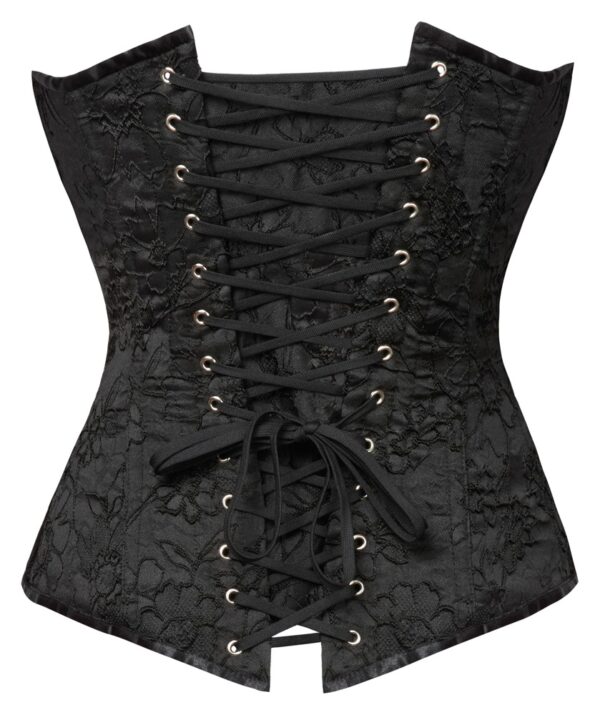 Corset Fabric Negru Cottelli Party Fără Bretele cu Șnur și Balene - imagine 8