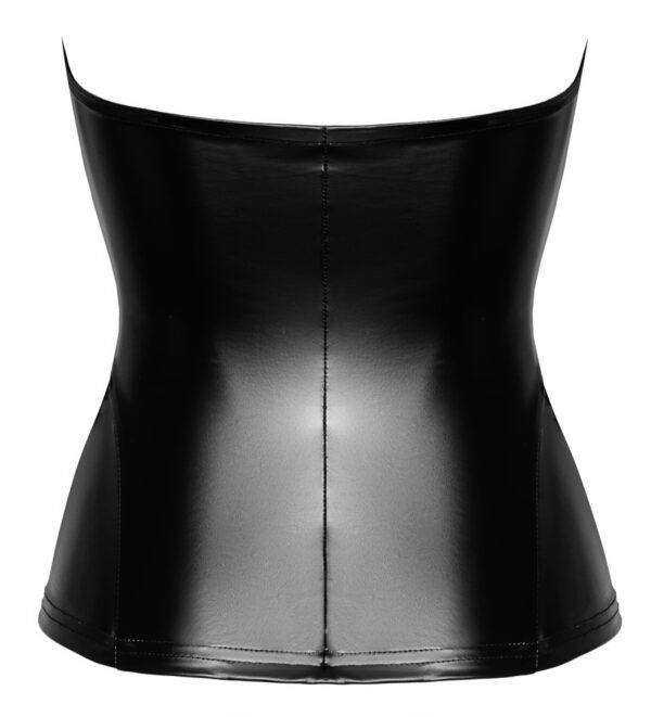 Noir Orgia Mysteria Corset Negru Powerwetlook cu Fermoar - imagine 6