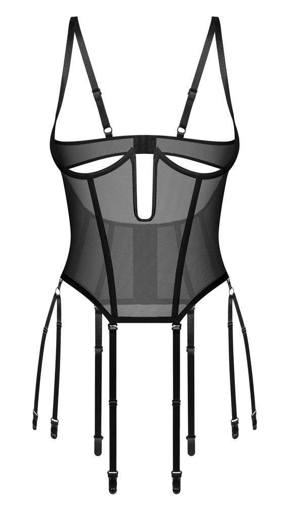 OBS Euphori Obsessive Corset cu Cupe Deschise și Portjartier - imagine 7