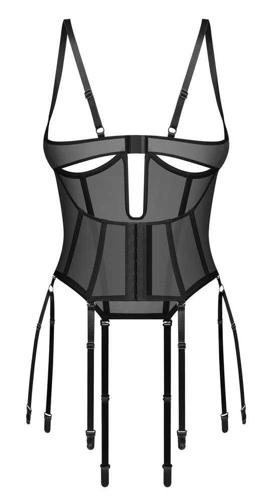 OBS Euphori Obsessive Corset cu Cupe Deschise și Portjartier - imagine 8