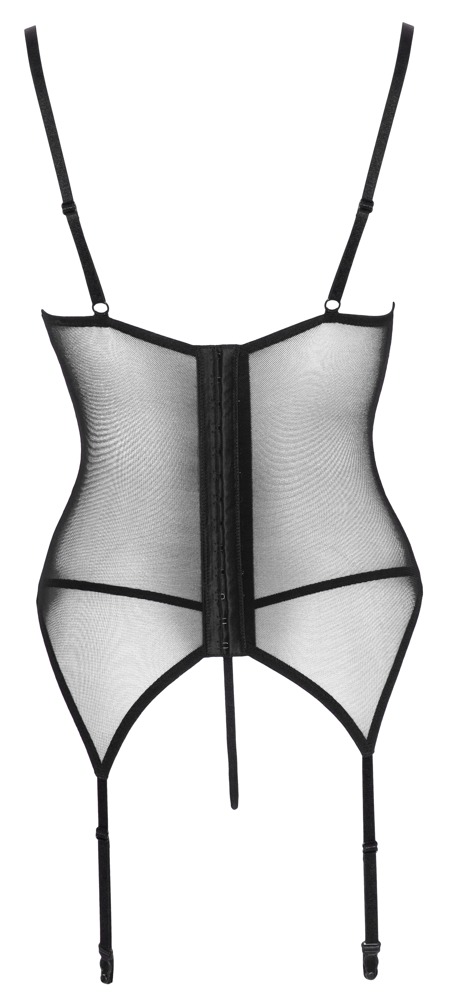Corset Tip Basque Cottelli LINGERIE Roșu Negru cu Dantelă și Tanga - imagine 8
