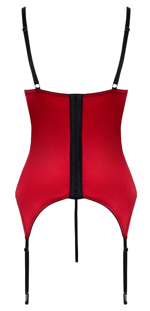 Cami Suspenders Cottelli LINGERIE Roșu cu Sutien Balconette și Tanga - imagine 7