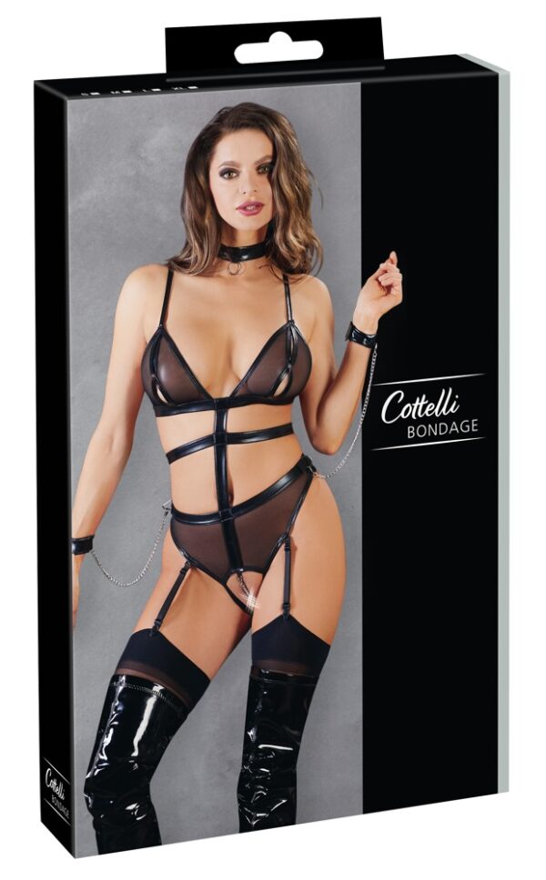 Body Chains Cottelli Bondage Body Harness cu Lanț și Cătușe