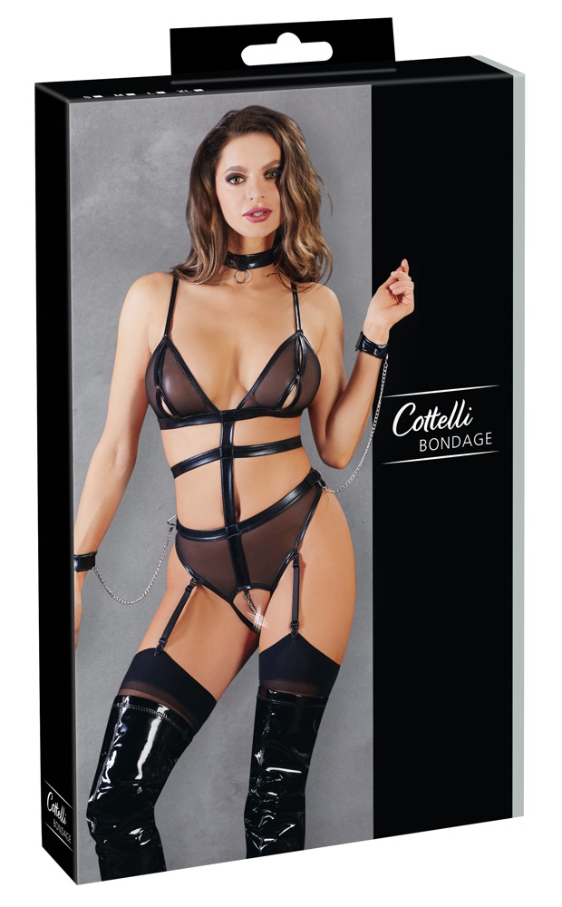 Body Chains Cottelli Bondage Body Harness cu Lanț și Cătușe