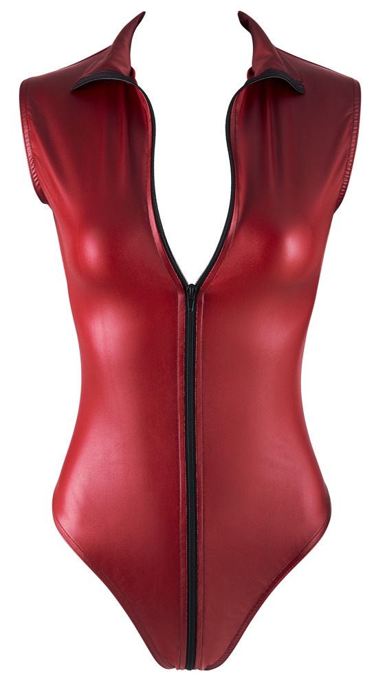 Cottelli Body Zip Roșu cu Fermoar Dublu și Guler Înalt - imagine 8