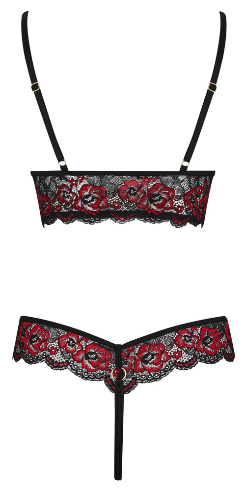 Cottelli Lingerie Body cu Decupaj Intim din Dantelă Florală - imagine 6