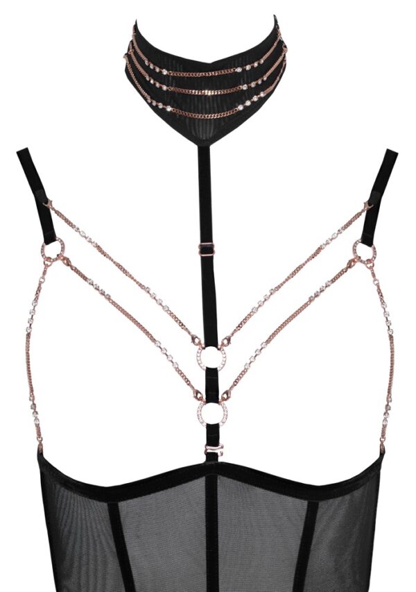 Body Decoration Abierta Fina cu Cupe Deschise și Lanțuri Decorative - imagine 6