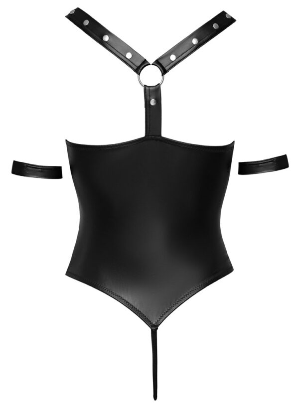 Body Bondage Cottelli Bondage Negru cu Inele Decorative și Cătușe - imagine 7