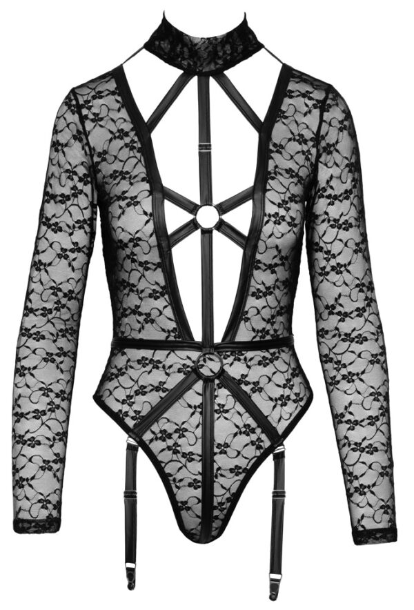 Body Dantelă Cottelli Lingerie cu Mâneci Lungi și Bretele Decorative - imagine 6