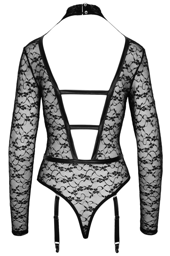 Body Dantelă Cottelli Lingerie cu Mâneci Lungi și Bretele Decorative - imagine 7