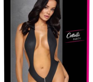Body cu Zgardă Cottelli PARTY Negru cu Spate Decupat