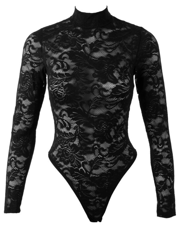 Body din Dantelă Cottelli LINGERIE Negru cu Mâneci Lungi - imagine 5