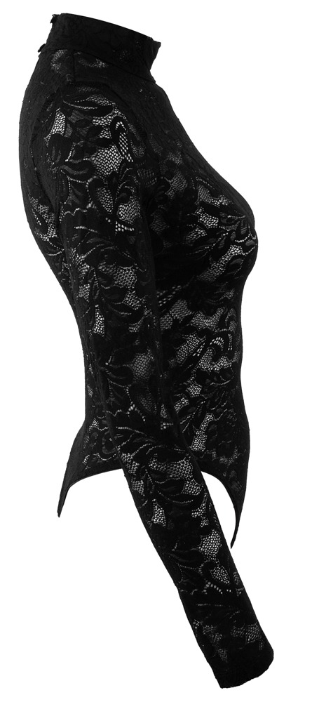 Body din Dantelă Cottelli LINGERIE Negru cu Mâneci Lungi - imagine 6