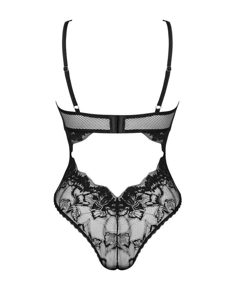 Obsessive Olvidia Body Teddy XS/S din Dantelă cu Cupe cu Balene - imagine 4