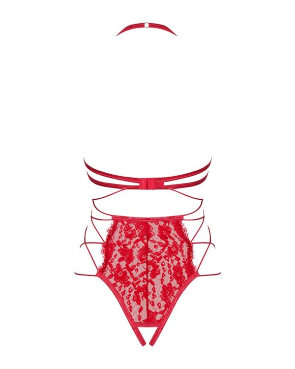 OBS Rediosa Obsessive Body Roșu cu Cupe Deschise și Dantelă - imagine 4