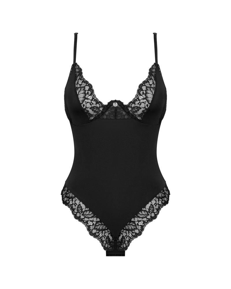 Obsessive Bellastia Body XS/S Negru cu Dantelă și Cupe cu Balene - imagine 3
