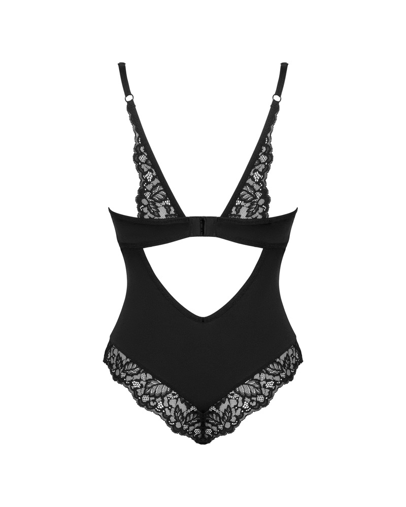 Obsessive Bellastia Body XS/S Negru cu Dantelă și Cupe cu Balene - imagine 4