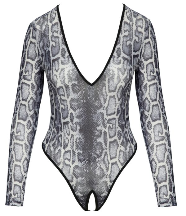 Cottelli LINGERIE Body Snake Transparent cu Imprimeu Piele de Șarpe - imagine 4