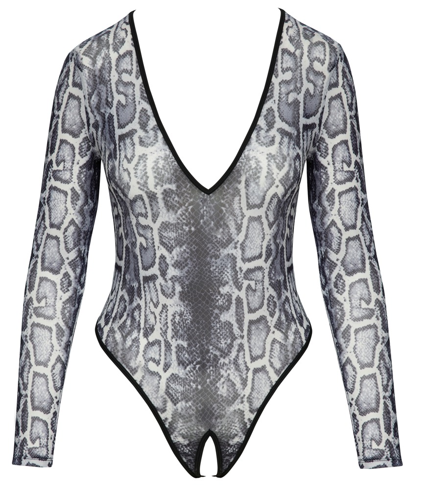 Cottelli LINGERIE Body Snake Transparent cu Imprimeu Piele de Șarpe - imagine 4