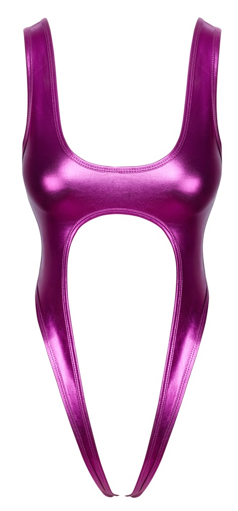 Body Roz Metallic Cottelli Lingerie Scurt cu Croială High Leg - imagine 5