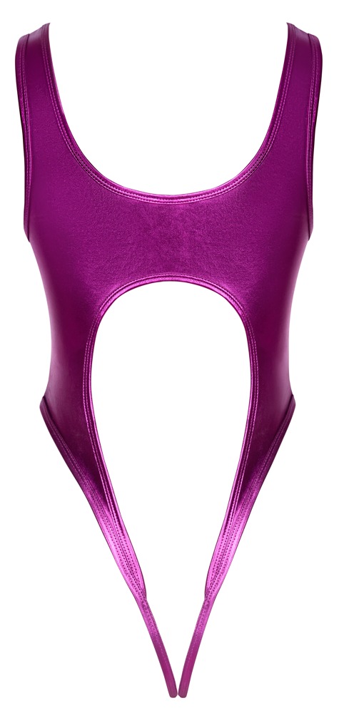 Body Roz Metallic Cottelli Lingerie Scurt cu Croială High Leg - imagine 6