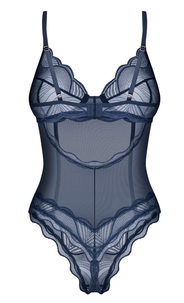 Obsessive Nightly Blue Body din Dantelă cu Decupaj Intim, Albastru - imagine 5