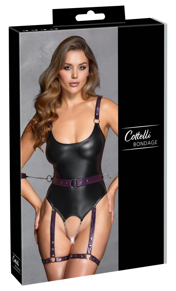 Cottelli Bondage Body cu Portjartier și Cătușe pentru Mâini