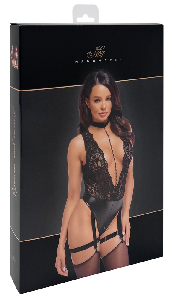 Noir Libido Body Negru cu Perle și Portjartier