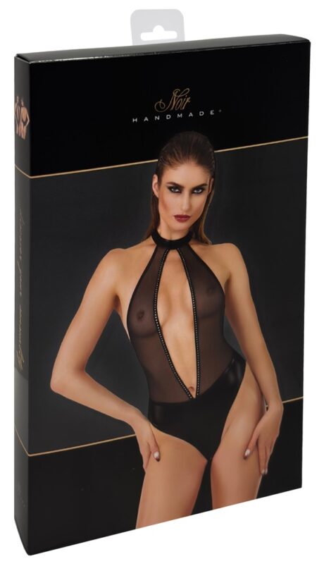 Noir Body Cold Shoulder cu Strasuri Decorative