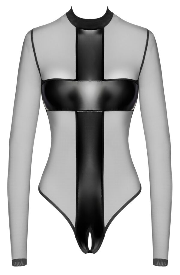 Noir Body Cross cu Mâneci Lungi și Design Decupat - imagine 8