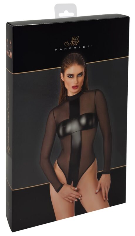 Noir Body Cross cu Mâneci Lungi și Design Decupat