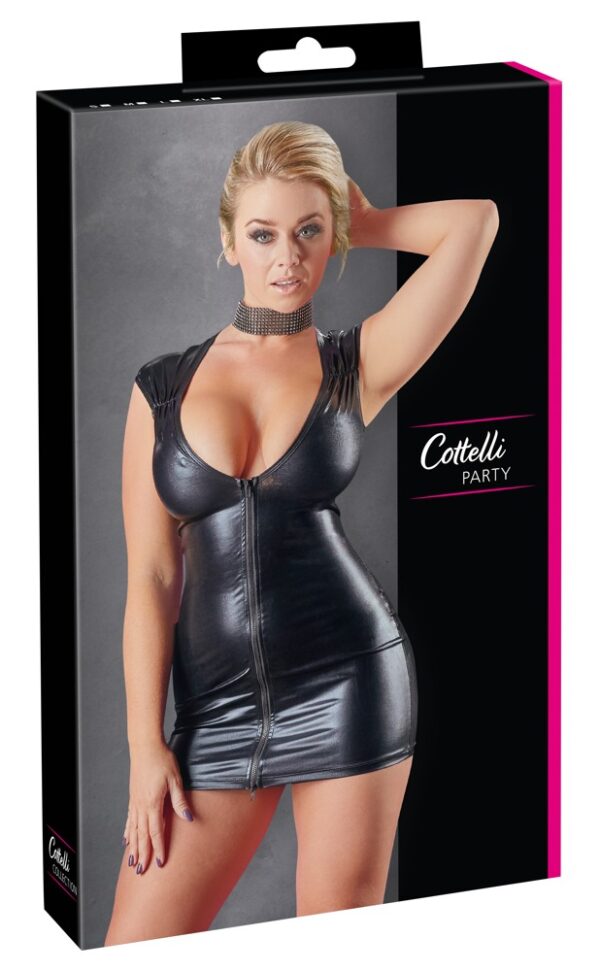 Rochie Wetlook cu Fermoar Frontal 2 Way