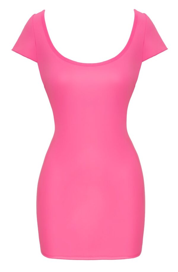 Rochie Mulată Roz cu Aspect Wetlook - imagine 6