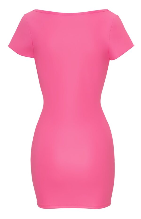 Rochie Mulată Roz cu Aspect Wetlook - imagine 7