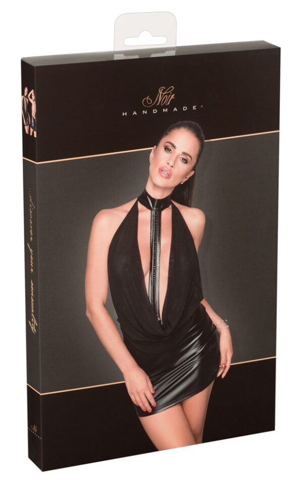 Noir Missbehaved Exclusive Rochie Transparentă cu Powernet și Wet Look